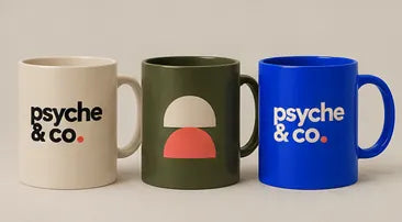 The Morning Mug by psyche & co., Cream, olive, blue